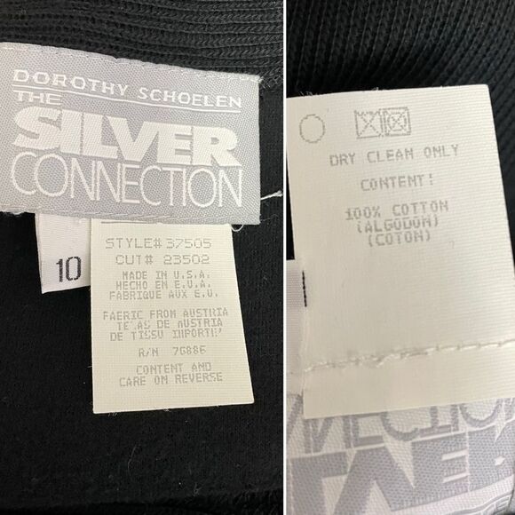 Vintage Dorothy Schoelen Black Ribbed Knit Sweater Skirt & Jacket Set Size 10 - Picture 15 of 16